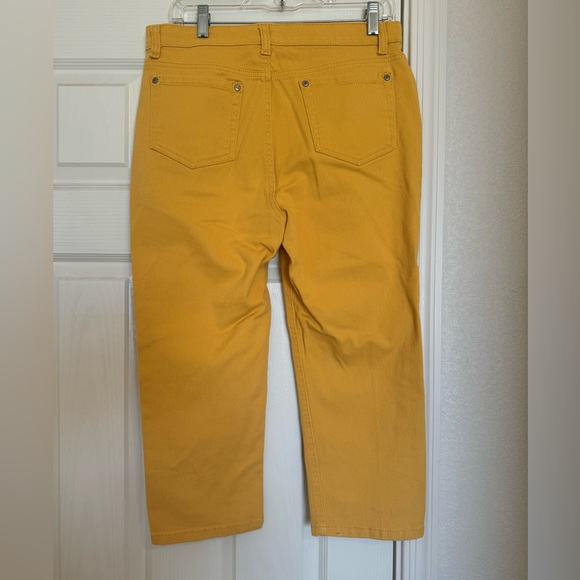 Mustard Yellow Cropped Charter Club Jeans - Picture 3 of 8